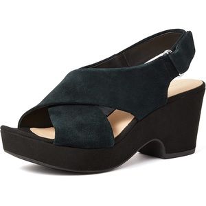 Clark suede wedges
